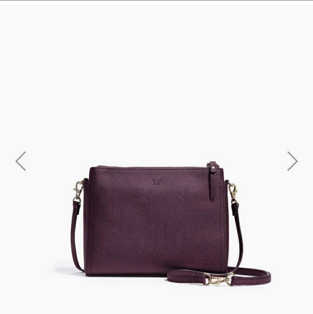 Lo & Sons Pearl in Plum Saffiano Leather